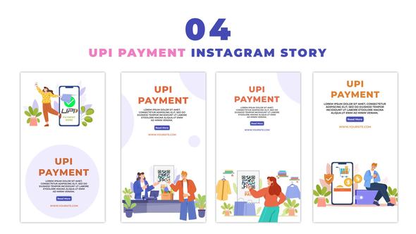 UPI Payment User Eye Catching Flat Character Instagram Story