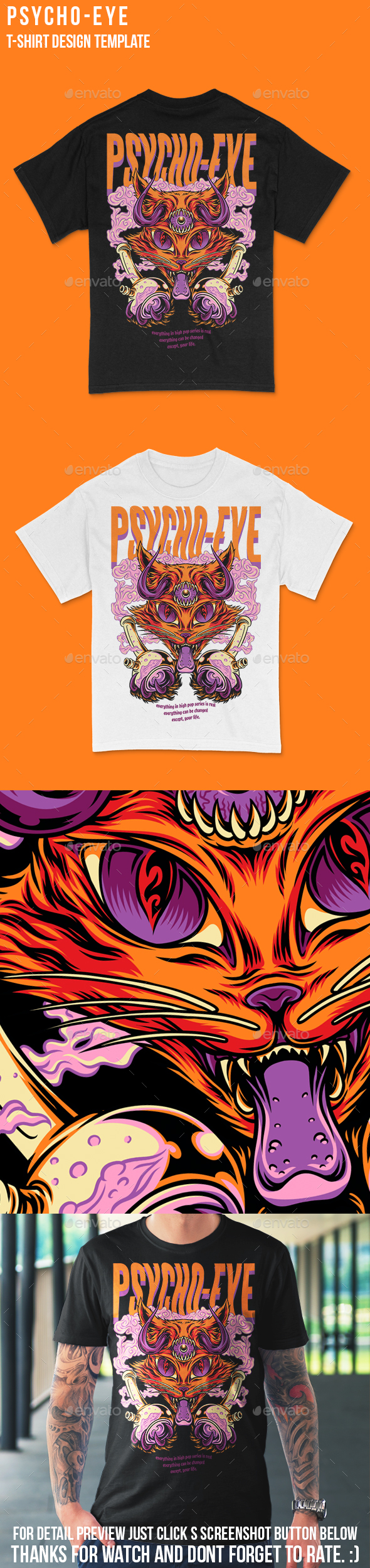 Psycho Eye T-Shirt Design Template