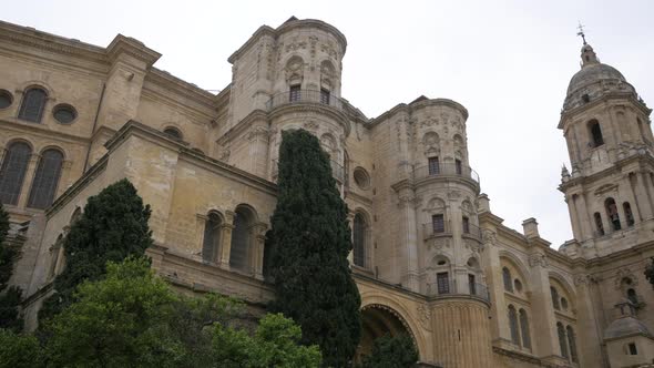 The exterior walls of Malaga Cathedral alt
