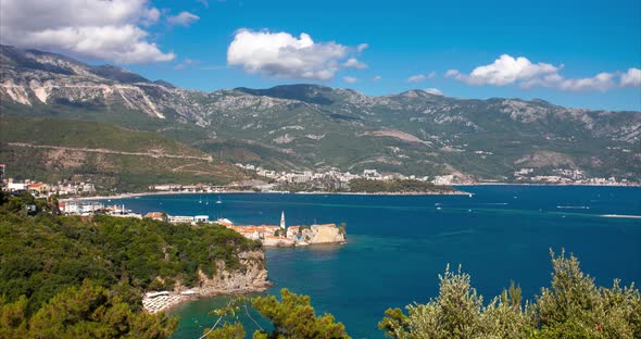 Budva, Montenegro. Famous Old Town on Adriatic sea