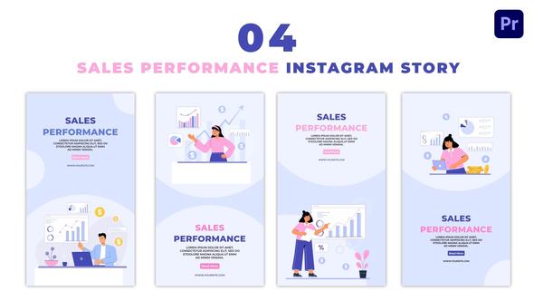 Analyzing Sales Performance on Dashboard Vector Instagram Story