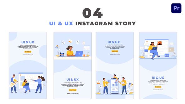 UI and UX Design Flat Vector Instagram Story