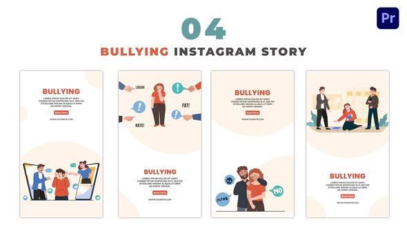 Cyber and Physical Bullying Flat Character Instagram Story