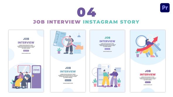 Job Interview Flat Character Instagram Story template