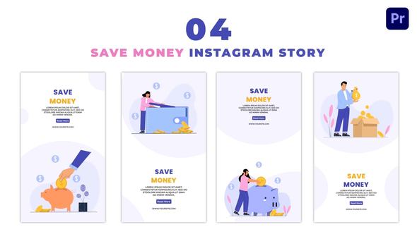Money Saving Flat Character Instagram Story
