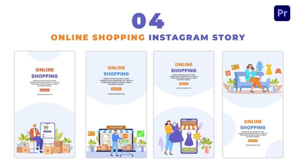 Online Shopping Flat Vector Instagram Story