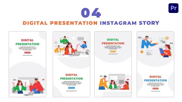 Eye Catching Digital Business Presentation Character Instagram Story