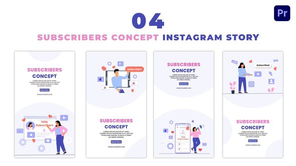 Subscribers Concept 2D Character Animation Instagram Story