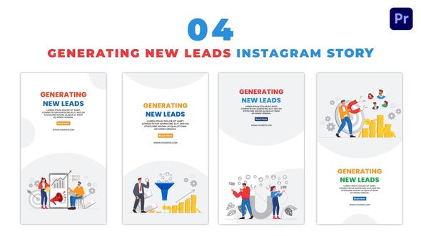Generating New Leads Flat Vector Animation Instagram Story
