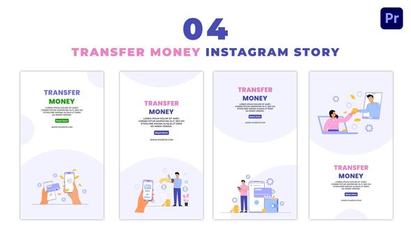 Eye Catching Online Money Transfer Flat Vector Instagram Story