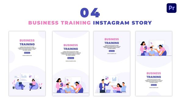 Animated Business Training Premium Vector Instagram Story