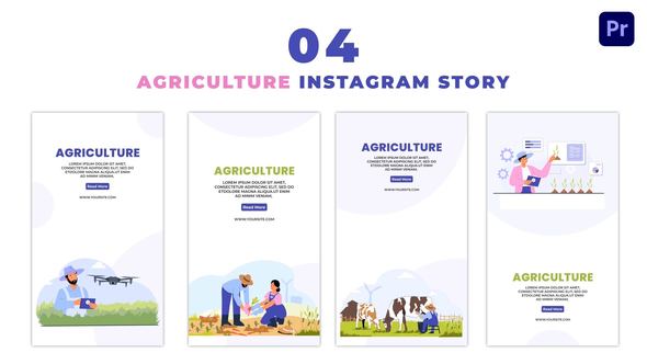 Animated Hi Tech Agriculture 2D Flat Characters Instagram Story