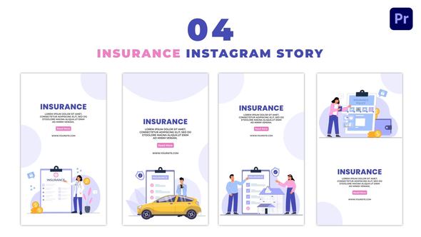 Eye Catching Insurance Awareness Flat Character Instagram Story