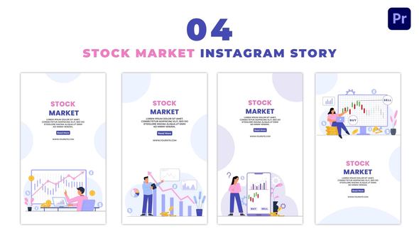 Creative Stock Market Flat Character Instagram Story