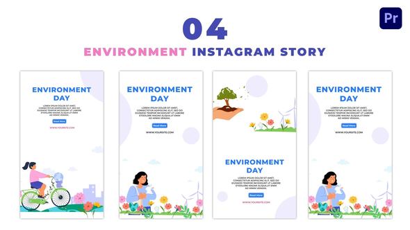 Animated World Environment Day Flat Character Instagram Story