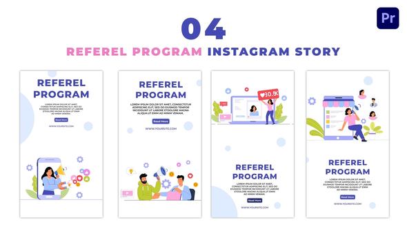 Referral Program and Affiliate Marketing Flat Character Instagram Story