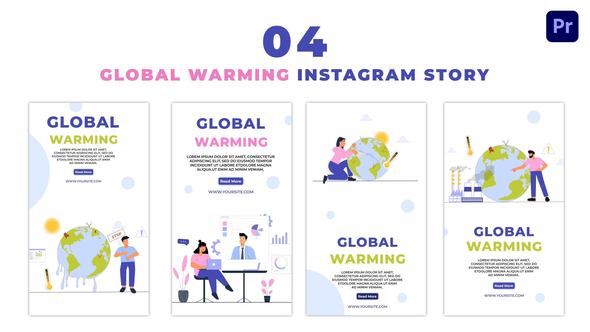 Eye Catching Global Warming Premium Vector Instagram Story