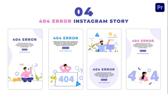 404 Error Facing Premium Vector Instagram Story