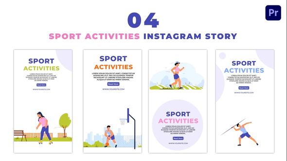 Animated Sports Activities Flat Character Instagram Story