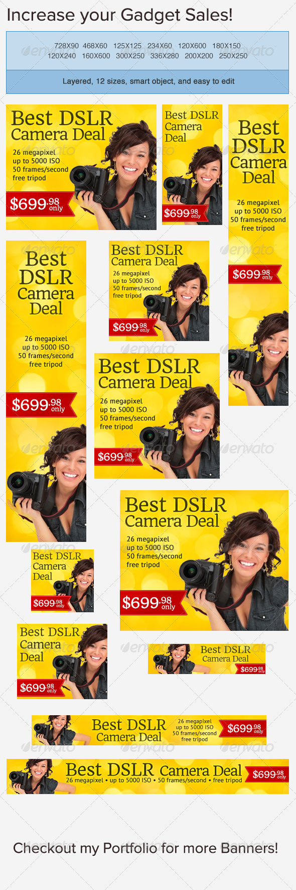 Digital Camera Banner Ad Template - Banners & Ads Web Elements