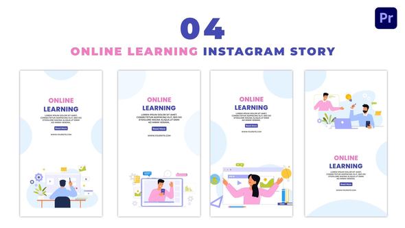 Online Learning Premium Vector Instagram Story
