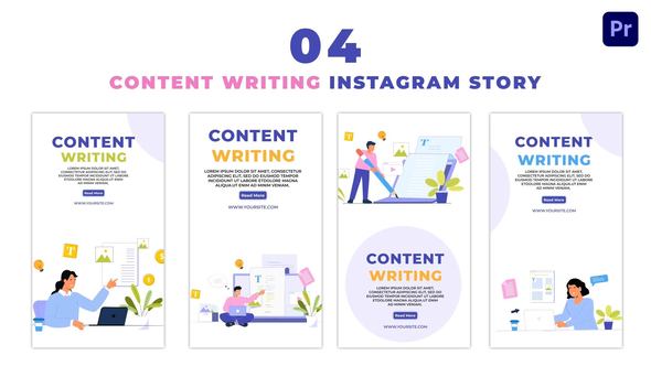 Animated Content Writer Flat Character Instagram Story