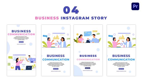Business Communication Flat Vector Instagram Story