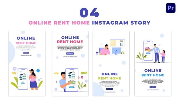 Online Rental Home Search Flat Vector Instagram Story