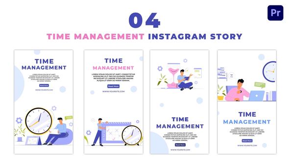 Animated Office Employee Time Management Instagram Story