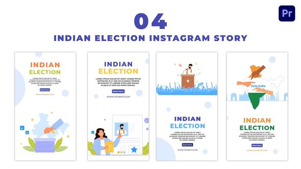 Eye Catching Indian Election Flat Vector Instagram Story