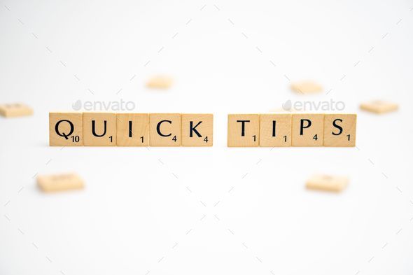 QUICK TIPS word written on white background. QUICK TIPS text on white