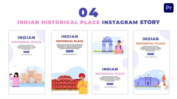 Indian Historical Tourist Place Premium Vector Instagram Story