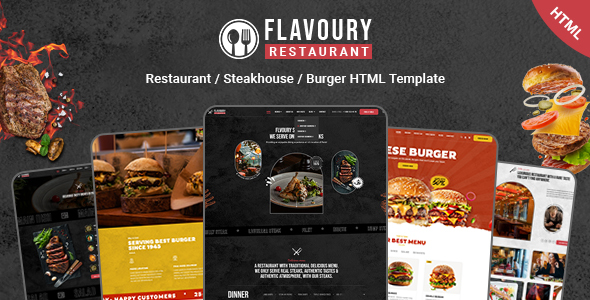 FLAVOURY - Restaurant / Steakhouse / Burger HTML Template