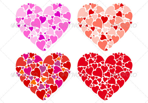 Heart Designs, Vector Set - Valentines Seasons/Holidays