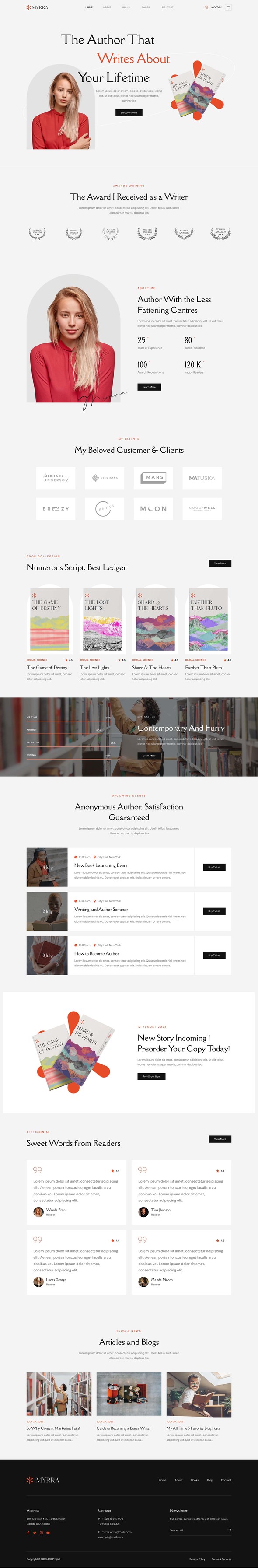 Myrra - Book Author & Writer Elementor Template Kit