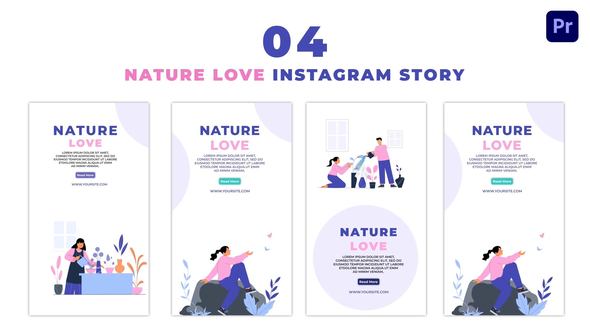 Animated Nature Lover Flat Character Instagram Story