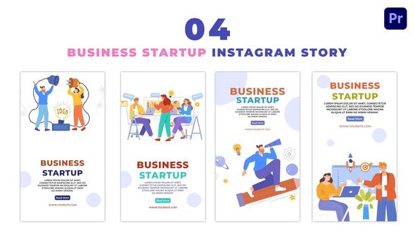 Business Startup Flat Character Instagram Story