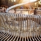 Close-up street bench metal pipes arranged parallel - PhotoDune Item for Sale