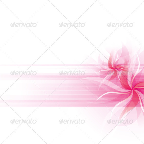 Vector Flowers Background - Flourishes / Swirls Decorative