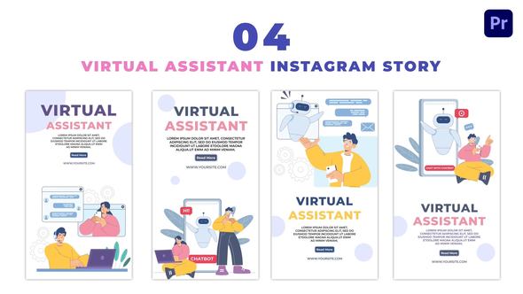 Animated Virtual Assistant User Vector Instagram Story