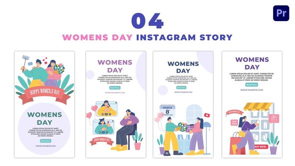 World Women's Day Animated Character Instagram Story