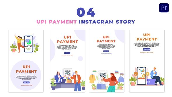 UPI Payment User Animated Flat Character Instagram Story