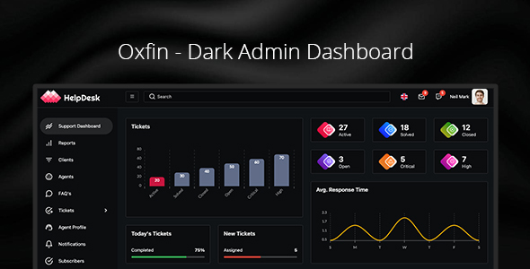 Oxfin - Bootstrap Dark Admin Dashboard