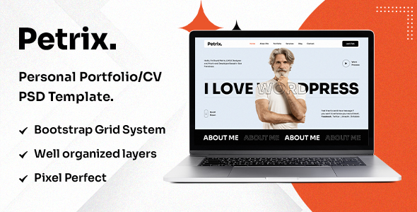 Petrix - Personal Portfolio/CV PSD Template