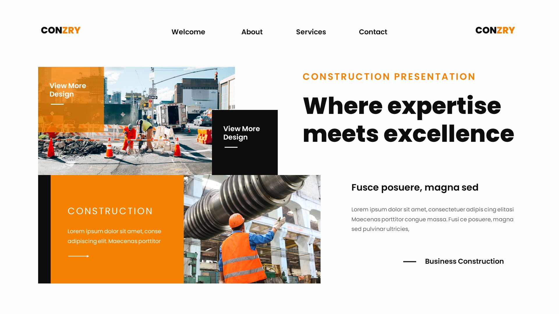 Conzry - Construction & Building Google Slides Template, Presentation ...