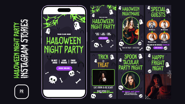Halloween Night Party Instagram Stories MOGRT