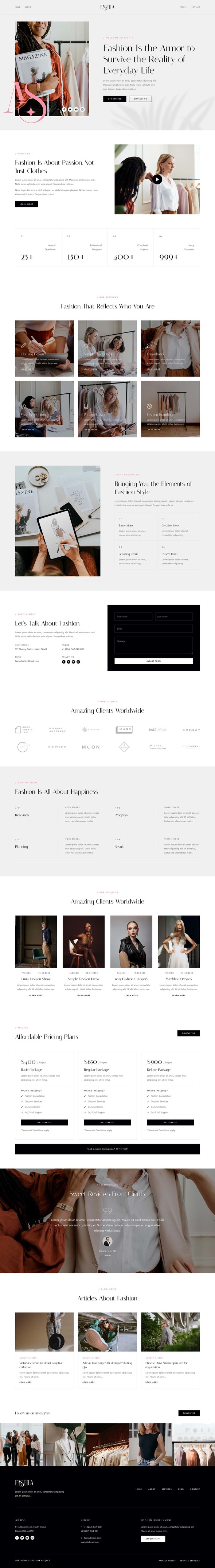 Fashia - Fashion & Clothing Designer Elementor Template Kit