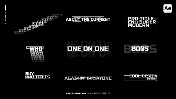 Modern Titles v4.0 | AE Titles template preview