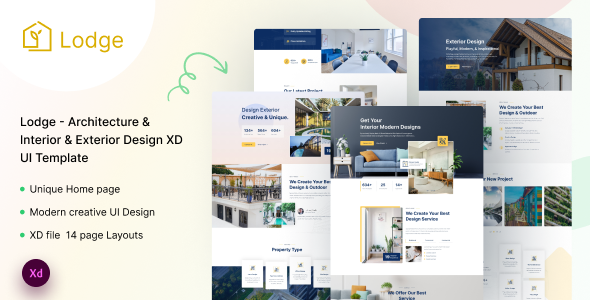 Lodge - Architecture & Design Interior & Exterior XD UI Template