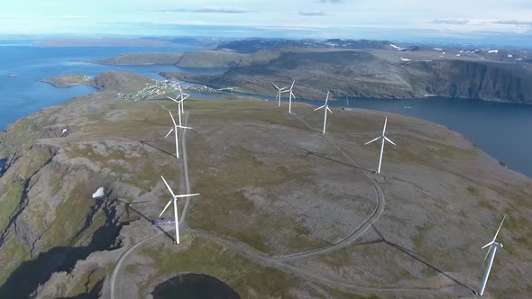 Windmills for Electric Power Production Havoygavelen Windmill Park Norway alt